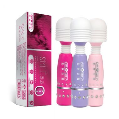 【女用器具】微笑强力震动AV棒玫红色 omysky/私享玩趣