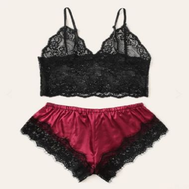 （情趣内衣）羞羞宝贝性感蕾丝公主睡衣装（酒红色）